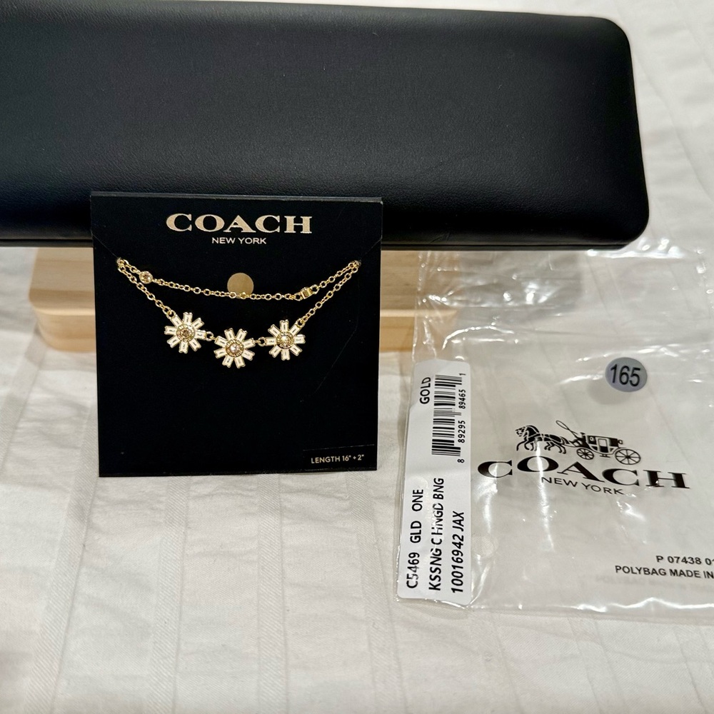 Coach Gold Floral Necklace